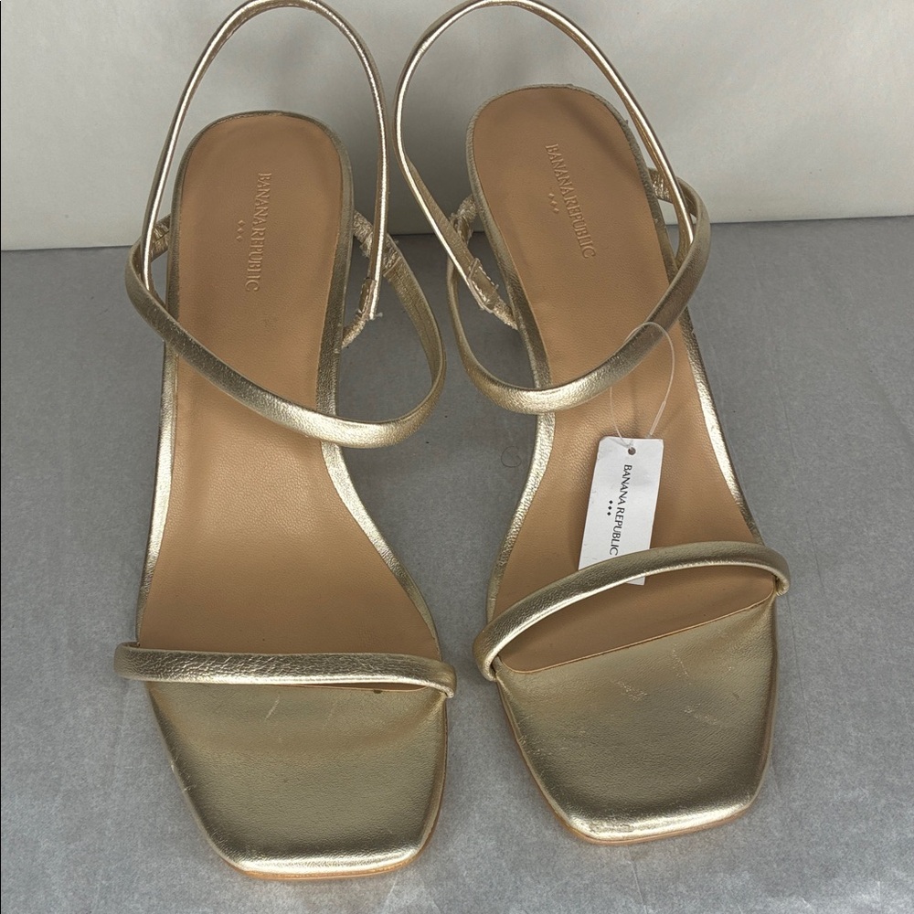Banana Republic Metallic Gold Heeled Sandals
